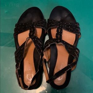 Earthies Tica sandals black with sparkles